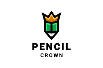 Double meaning logo design which forms Crown Pencil