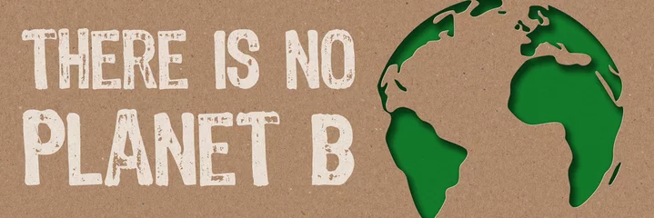 Foto op Canvas Paper cut - There is no Planet B © Zerbor