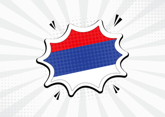 Artistic Republika Srpska country comic flag illustration. Abstract flag speech bubble pop art vector background