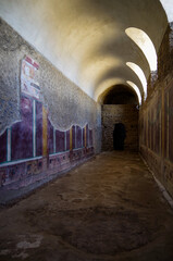 Famous landmark of ancient and historic city temple ruins with columns and walls on archeologic...