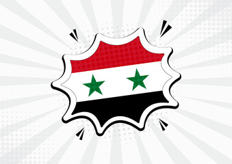 Artistic Syria country comic flag illustration. Abstract flag speech bubble pop art vector background