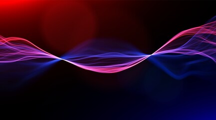 Abstract blue and red lines background. Flow dynamic wave. Digital data structure. Future mesh or sound wave. Motion visualization. Magic vector illustration.