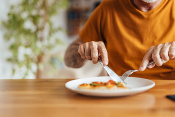 Picture of a man's dinner on a plate.