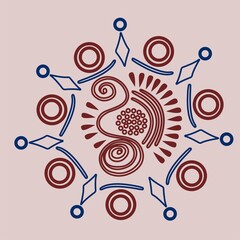 Modern geometric shapes. Florid shape. Circle, monogram for mehndi. Abstract mehendi vector illustration. Print for textile cloth. Decorative tattoo art. Indian mandala. Eastern arabic. Trend backdrop