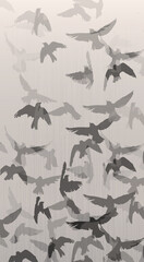 Vector illustration with stylized flying birds