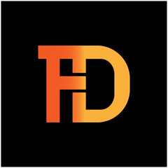 FD letter design logo vector. FD logo business