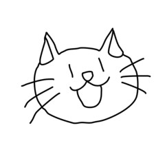 doodle cat with a smile