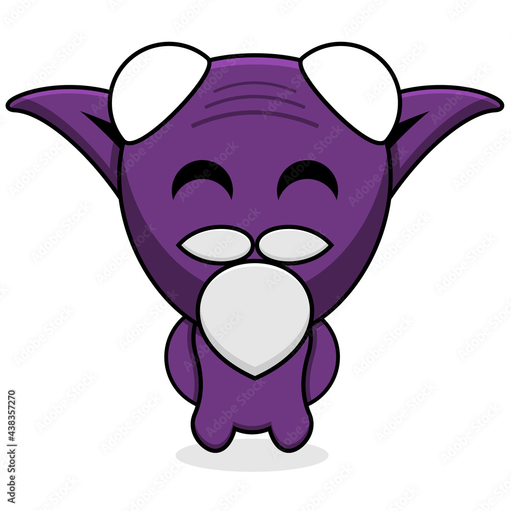 Canvas Prints purple old goblin simple character cartoon vector - Canvas Prints