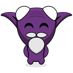 purple old goblin simple character cartoon vector