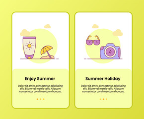enjoy summer summer holiday campaign for onboarding mobile apps application banner template with filled color style