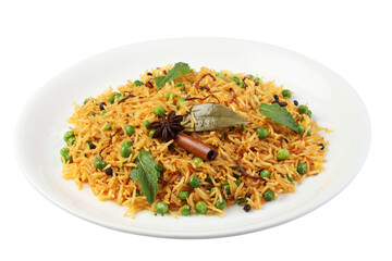 Indian Vegetable peas Pulav or Biryani made using Basmati Rice and Vegetable
