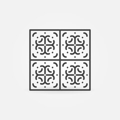 Tiles outline vector concept cute icon or symbol