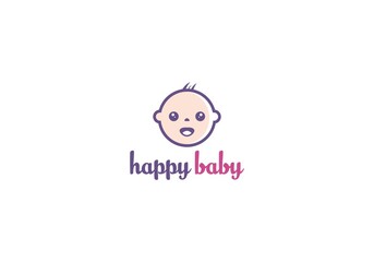 happy baby logo in white background