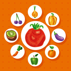 nine healthy food icons