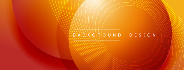 Gradient circles with shadows. Vector techno abstract background. Modern overlapping forms wallpaper background, design template