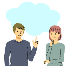 会話をする男女