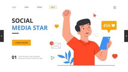 Social media star concept