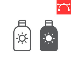 Sunscreen line and glyph icon