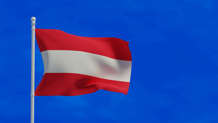 Fototapeta na wymiar Austrian flag, waving in the wind - 3d rendering - CGI
