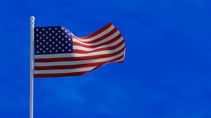 American flag, waving in the wind - 3d rendering - CGI