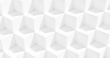 Abstract background. Cube Panoramic Background. White Graphic Design. 3d rendering.