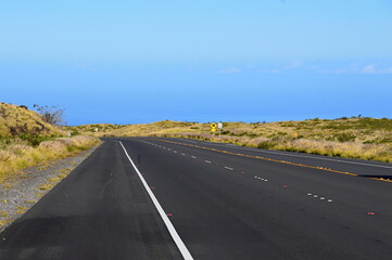 Panorama Strasse am Pazifik auf der Insel Big Island, Hawaii