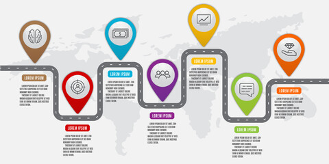 Vector business data visualization. Timeline infographic icon design for presentation. Business icon design element.