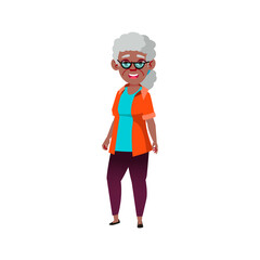 grandmother talking with grandfather in house cartoon vector. grandmother talking with grandfather in house character. isolated flat cartoon illustration