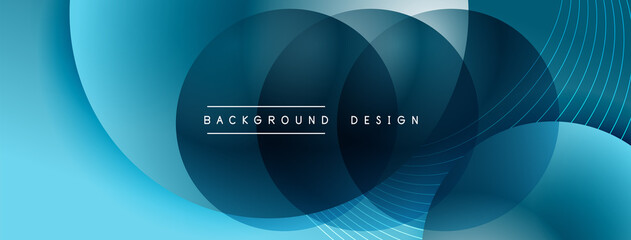 Gradient circles with shadows. Vector techno abstract background. Modern overlapping forms wallpaper background, design template