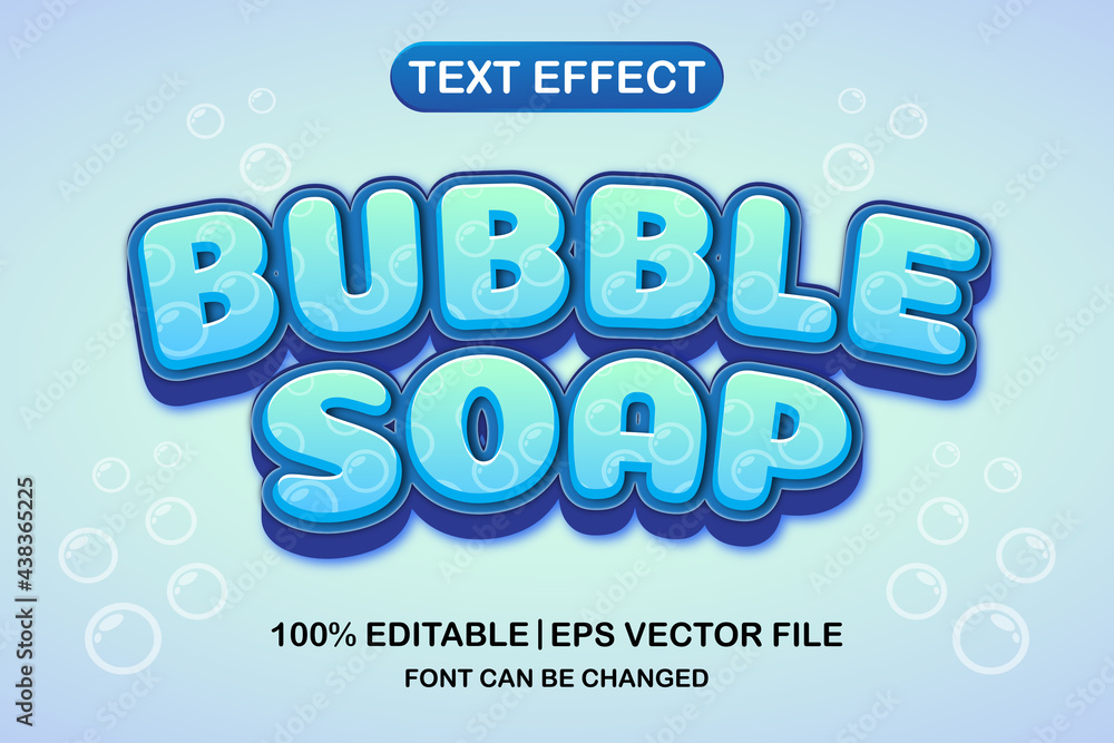 Wall mural bubble soap 3d editable text effect