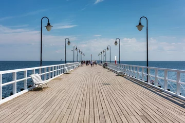 Selbstklebende Fototapeten Summer scenery of the Baltic Sea at the pier in Gdynia Orlowo, Poland © Patryk Kosmider