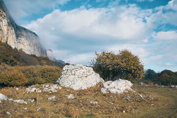 Nature landscape mountains stones travel clouds Fresh air