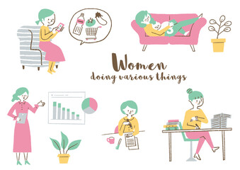 いろんなことをしている女性たち_セット2_02