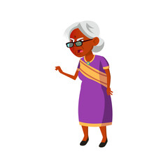 mad indian aged woman grumble at grandfather cartoon vector. mad indian aged woman grumble at grandfather character. isolated flat cartoon illustration