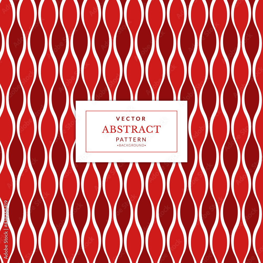 Poster red curved shape pattern seamless background. seamless wave pattern curved shapes red background.