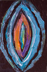 Yoni acrylic intuitive painting. Women's sacred symbol. - 438368877