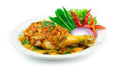 Steamed Chicken with Herbs Thai Food Northern Style