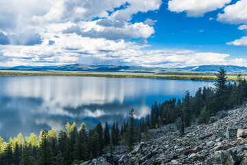 Jenny Lake in Grand Teton National Park from above
