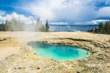 Geothermal pool in Yellowstone National Park