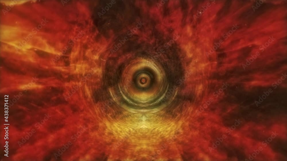 Poster abstract background for traveling through a wormhole in space. 4k 3d seamless loop. wormhole through