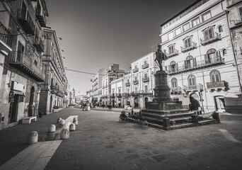 Naklejka premium Corso Umberto I in Caltanissetta City Centre, Sicily, Italy, Europe