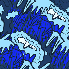 Unusual seamless abstract hand drawn pattern for print, cloth, textile, texture
