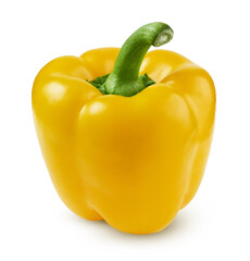 Yellow sweet bell pepper isolated on white background 