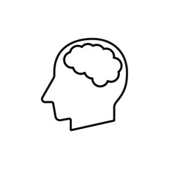 Human head with brain sign silhouette vector