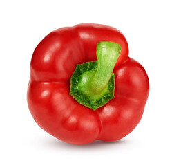 Red sweet bell pepper isolated on white background  