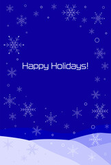 寒中見舞いのハガキ　積雪　イラスト