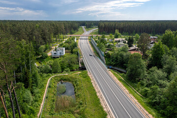 Highway A1 Via Baltica (between Vilnius, Riga and Tallinn), road section next to Saulkrasti, Latvia