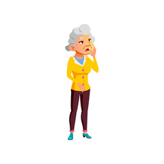 old woman with toothache in stomatology clinic cartoon vector. old woman with toothache in stomatology clinic character. isolated flat cartoon illustration