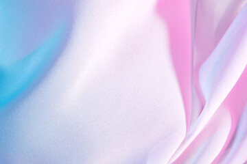 Smooth elegant colorful transparent cloth separated on white background. Texture of flying fabric.