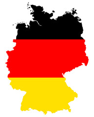 Fototapeta premium Fahne in Landkarte von Deutschland